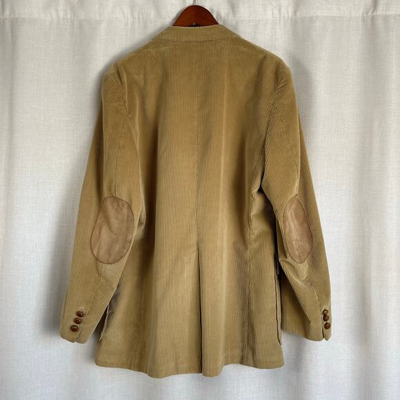 Vintage Levi Strauss Tan Khaki Two Button Corduroy Blazer Jacket Elbow Patch 44R - Picture 5 of 9